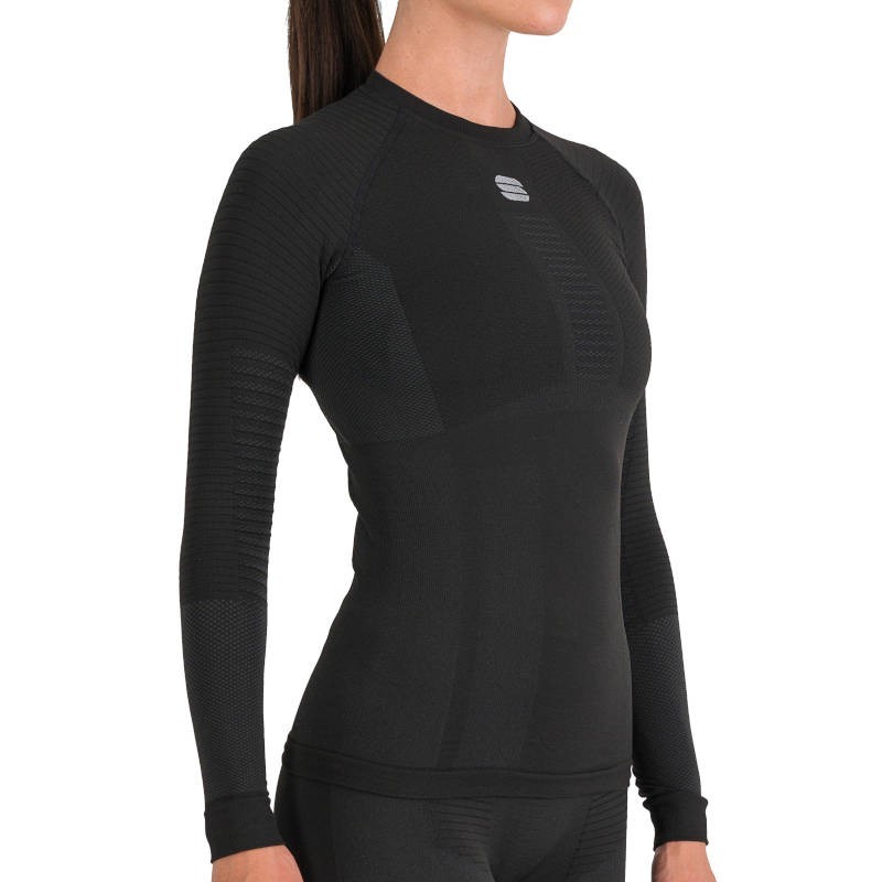 женская термофутболка с длинным рукавом Sportful 2nd Skin W Tee Long Sleeve чёрная женская термофутболка с длинным рукавом Sportful 2nd Skin W Tee Long Sleeve чёрная